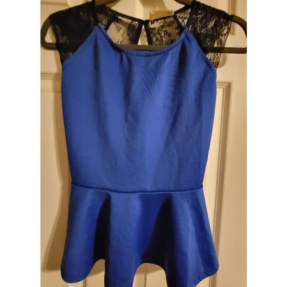 Blue Lace Back Blouse 💙